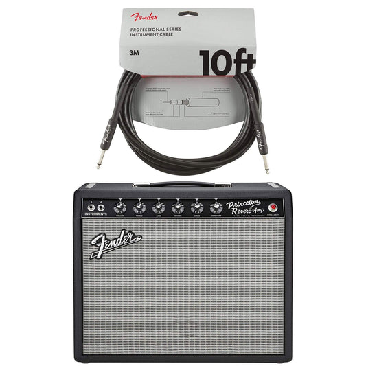 Fender '65 Princeton Reverb 15w 1x10 Combo Cable Bundle - MUSICTONER