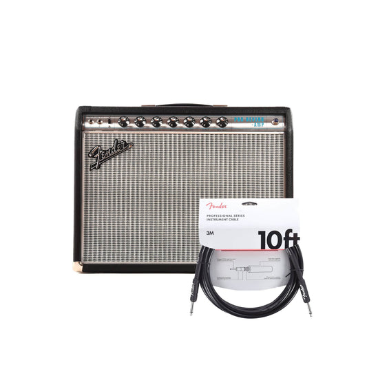 Fender Vintage Modified '68 Custom Pro Reverb Silverface and (1) Cable Bundle - MUSICTONER