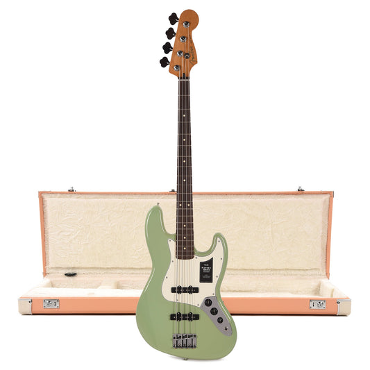Fender Player II Jazz Bass RW Birch Green and Pacific Peach Hardshell Case Bundle - MUSICTONER