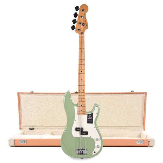Fender Player II Precision Bass MN Birch Green and Pacific Peach Hardshell Case Bundle - MUSICTONER