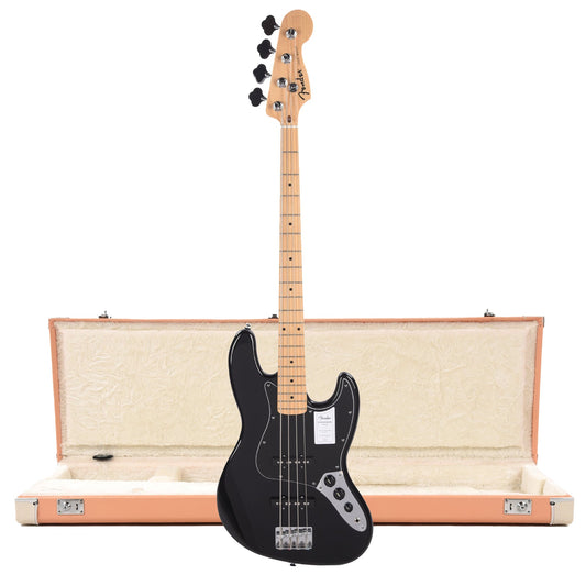 Fender Standard Jazz Bass MN Black and Pacific Peach Hardshell Case Bundle - MUSICTONER