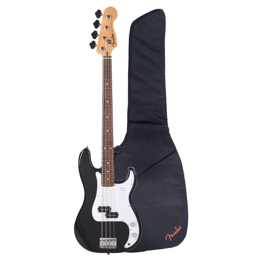 Fender Standard Precision Bass LRL Black and FB405 Gig Bag Bundle - MUSICTONER