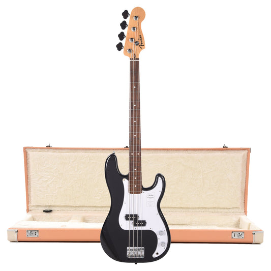 Fender Standard Precision Bass LRL Black and Pacific Peach Hardshell Case Bundle - MUSICTONER
