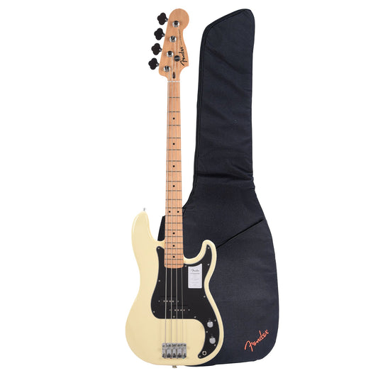 Fender Standard Precision Bass MN Olympic White and FB405 Gig Bag Bundle - MUSICTONER