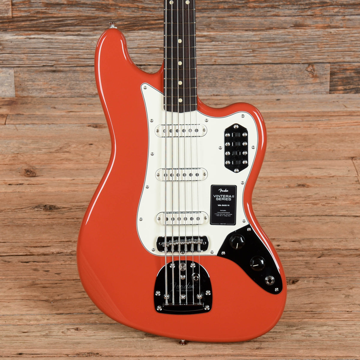 Fender Vintera II 60s Bass VI Fiesta Red 2022 - MUSICTONER