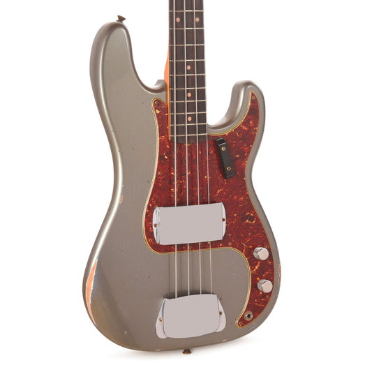 Fender Custom Shop 1960 Precision Bass Relic Super Faded Aged Charcoal Frost Metallic - MUSICTONER