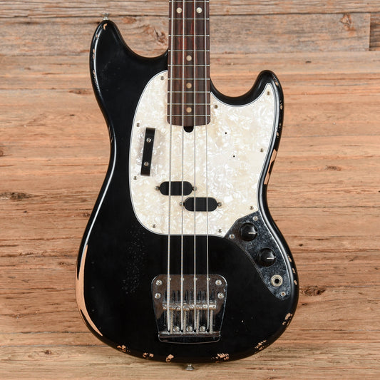 Fender Justin Meldal Johnson Road Worn Signature Mustang Bass Black 2023 - MUSICTONER