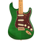 Fender Custom Shop Limited Edition Custom Deluxe AAA Flame Stratocaster NOS Emerald Green Transparent w/Gold Hardware…