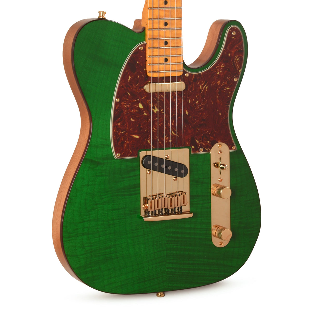 Fender Custom Shop Limited Edition Custom Deluxe AAA Flame Telecaster NOS Emerald Green Transparent w/Gold Hardware…