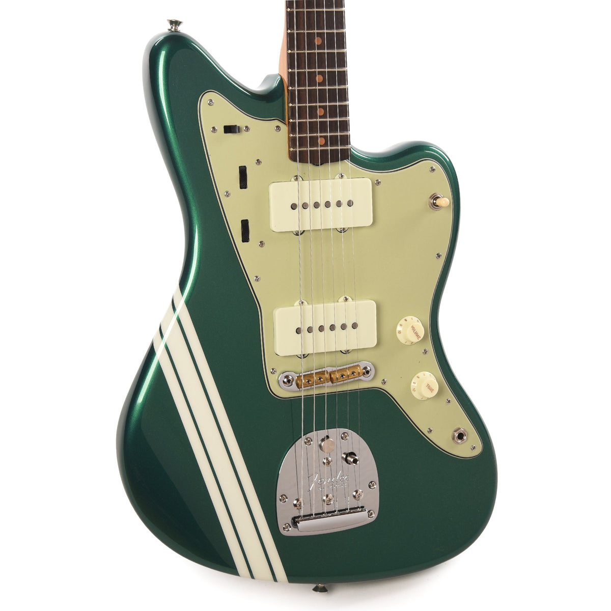 Fender Custom Shop 1962 Jazzmaster NOS British Racing Green w/Olympic White Competition Stripes - MUSICTONER