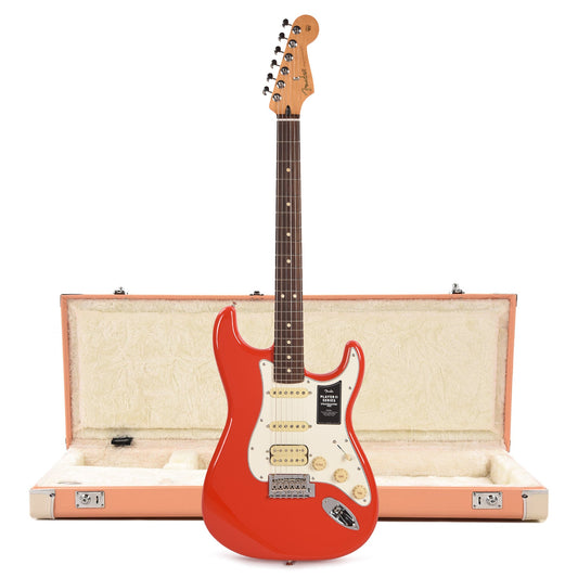 Fender Player II Stratocaster HSS RW Coral Red and Pacific Peach Hardshell Case Bundle - MUSICTONER