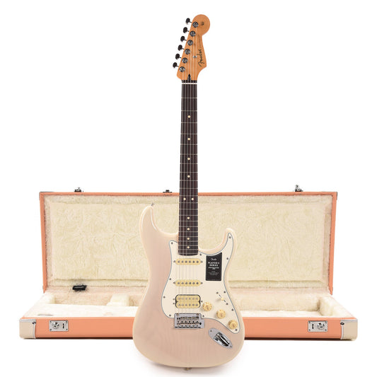 Fender Player II Stratocaster HSS RW White Blonde and Pacific Peach Hardshell Case Bundle - MUSICTONER