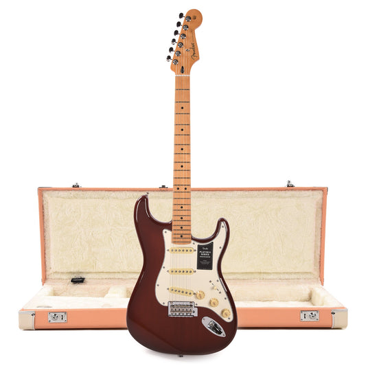 Fender Player II Stratocaster MN Transparent Mocha Burst and Pacific Peach Hardshell Case Bundle - MUSICTONER