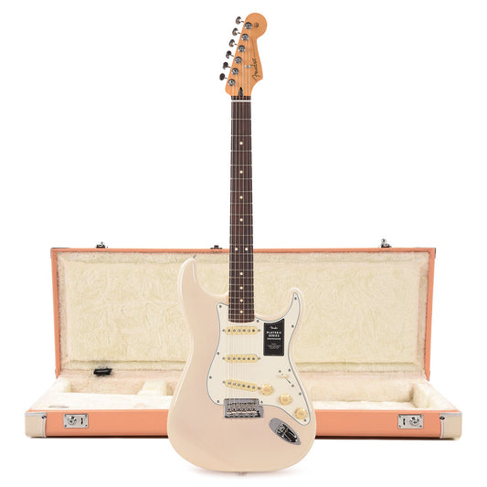 Fender Player II Stratocaster RW White Blonde and Pacific Peach Hardshell Case Bundle - MUSICTONER