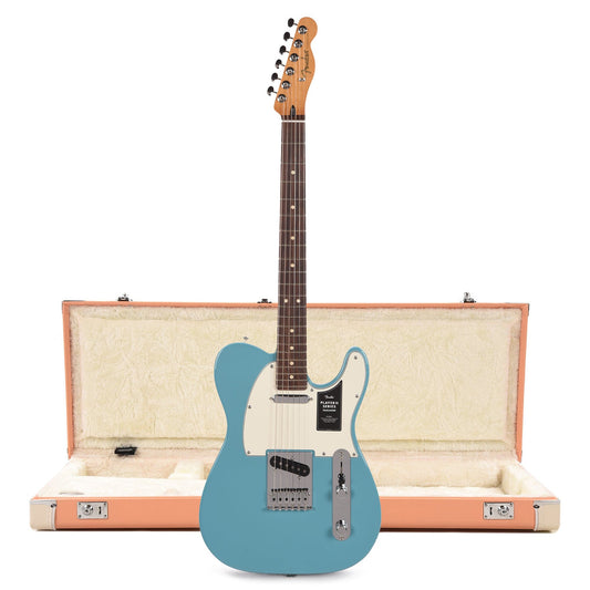 Fender Player II Telecaster RW Aquatone Blue and Pacific Peach Hardshell Case Bundle - MUSICTONER