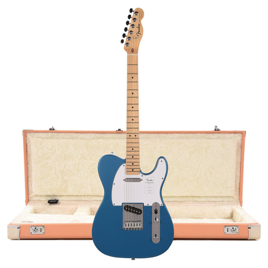 Fender Standard Telecaster MN Aqua Marine Metallic and Pacific Peach Hardshell Case Bundle - MUSICTONER
