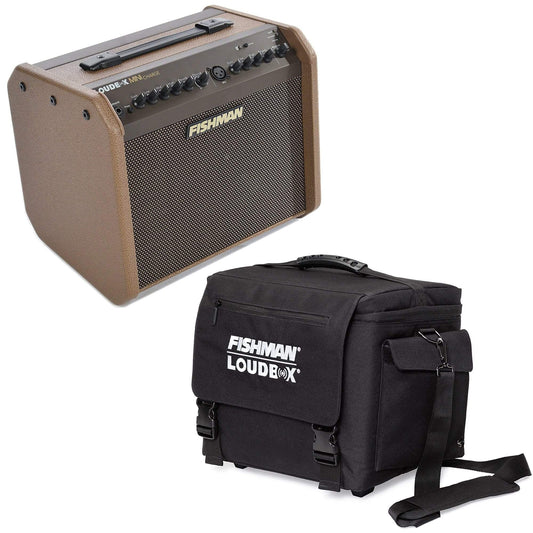 Fishman Loudbox Mini Charge 60 Watt Rechargeable Battery-Powered Acoustic Amplifier and Fishman Delux Carry Bag - MUSICTONER