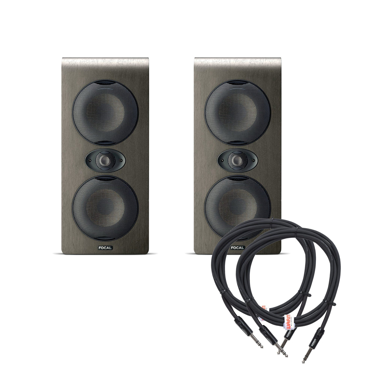Focal Shape Twin Dual 5" Active Studio Monitor Pair and (2) TRS Cable Bundle - MUSICTONER