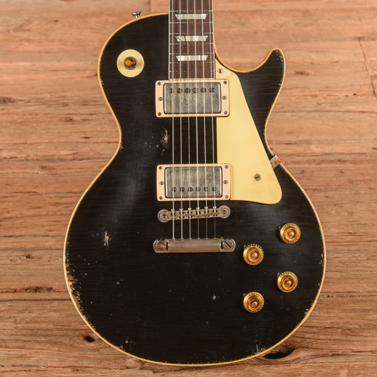 Gibson Murphy Lab '57 Les Paul Reissue Heavy Aged Ebony over Gold - MUSICTONER