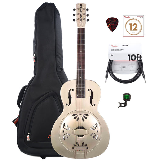 Gretsch G9201 Honey Dipper Round-Neck Brass Body w/Gig Bag, Tuner, (1) Cable, Picks and Strings Bundle - MUSICTONER
