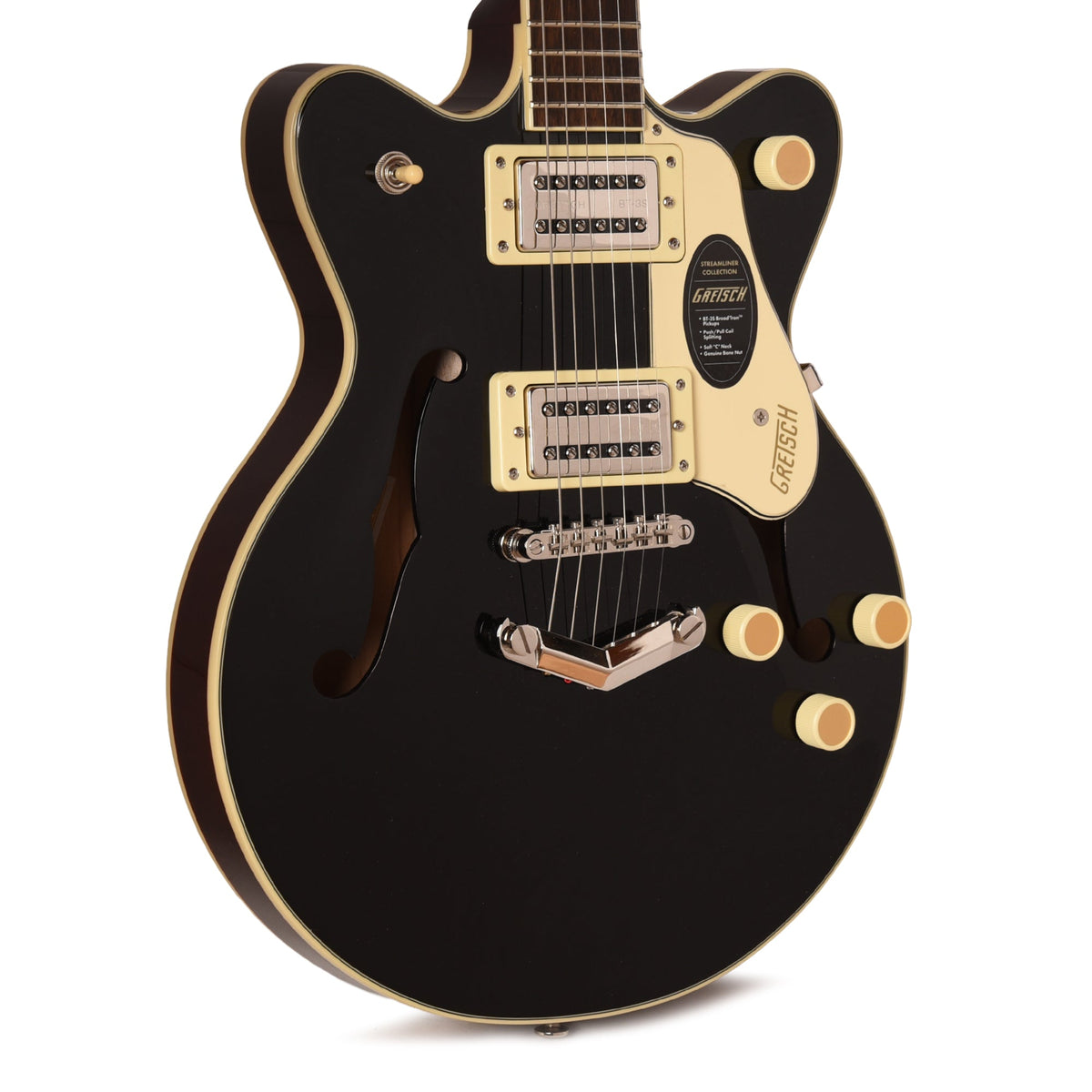 Gretsch Streamliner G2655 Center Block Jr. Double-Cut Black w/V-Stoptail - MUSICTONER