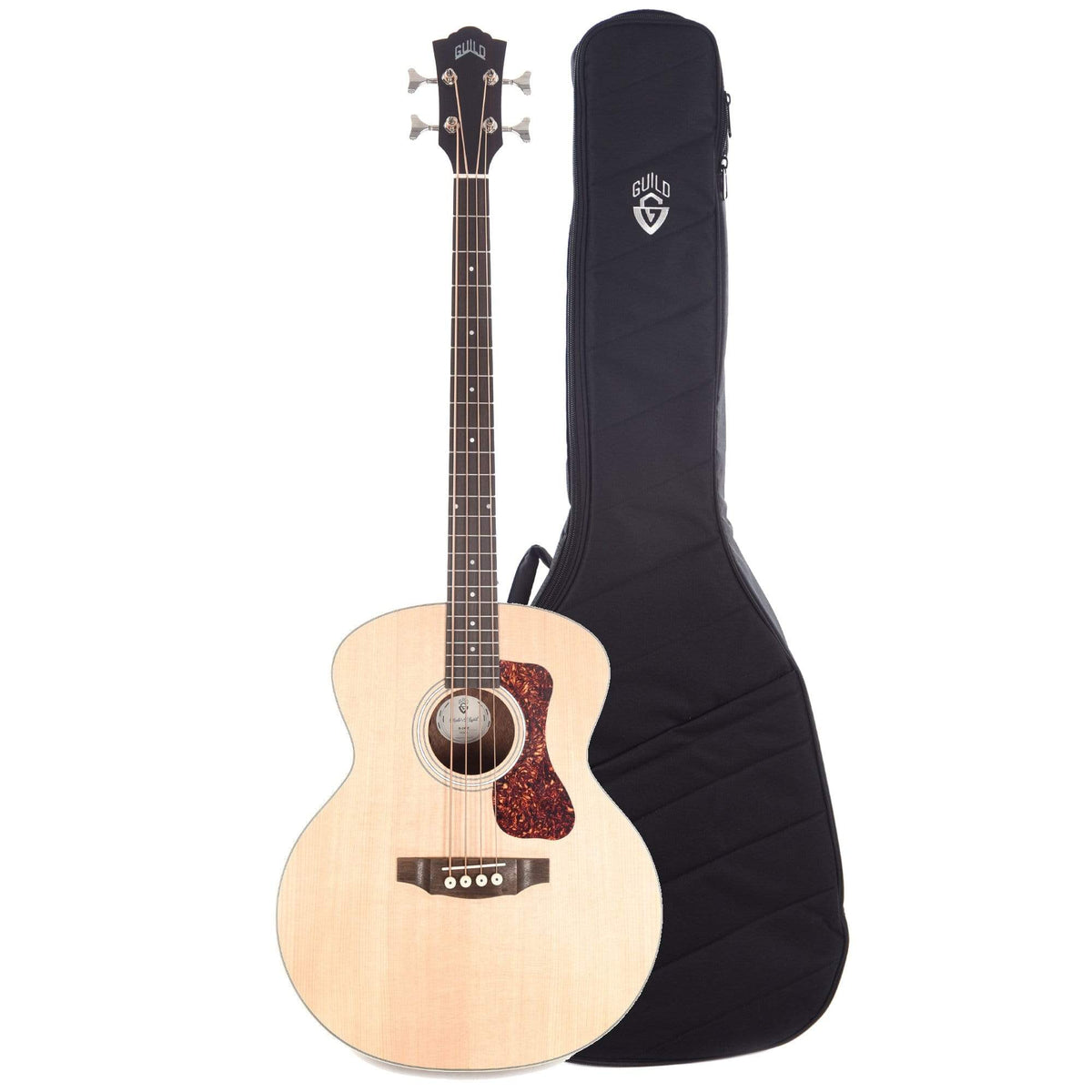Guild Westerly B-240E Acoustic Electric Bass and Deluxe Acoustic Guitar Gig Bag Bundle - MUSICTONER