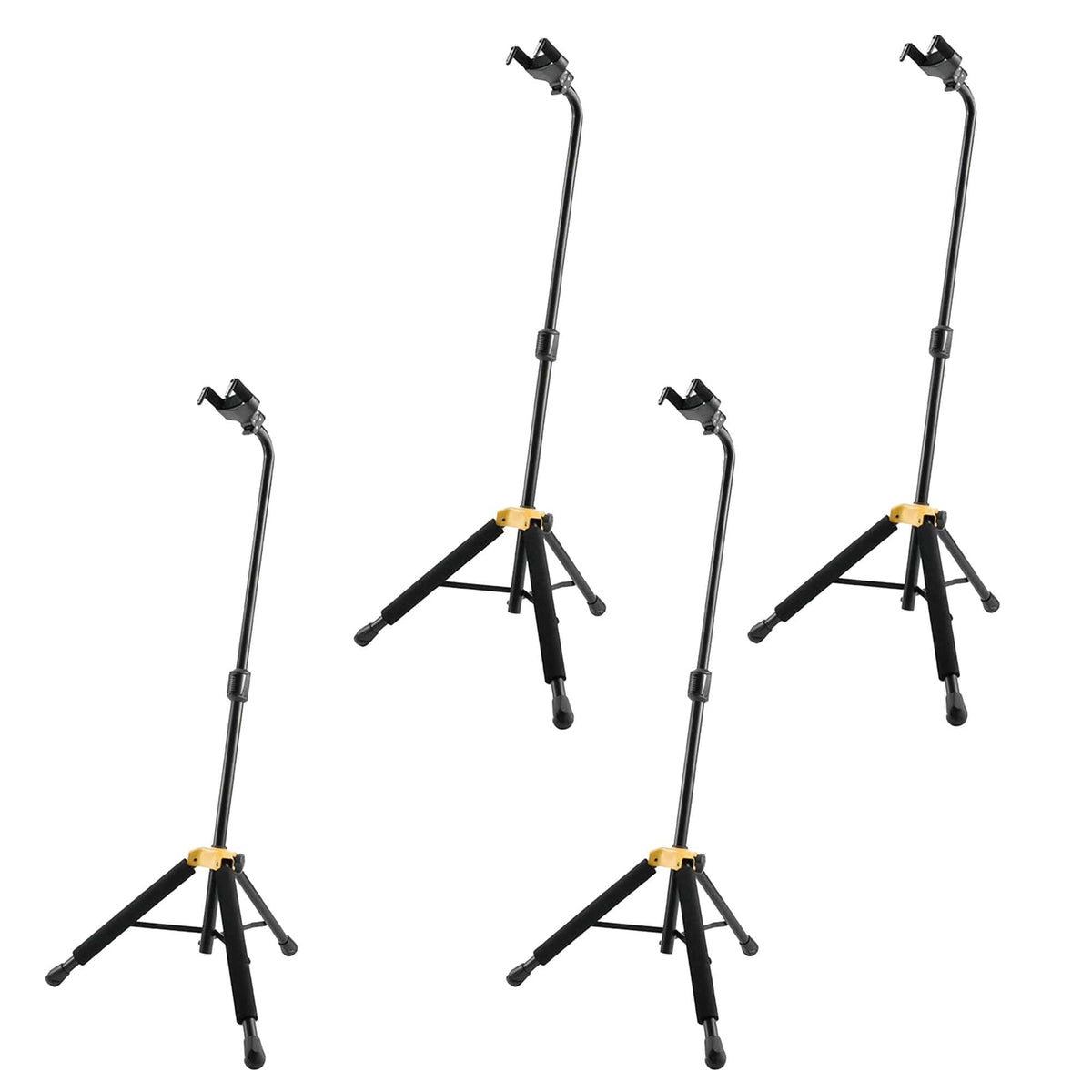 Hercules GS414B Plus Auto Grip System Guitar Stand 4 Pack Bundle - MUSICTONER