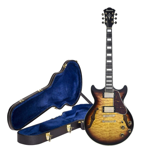 Ibanez AM93QM Artcore Expressionist Semi-Hollow Body Antique Yellow Sunburst w/Ibanez Hardshell Case - MUSICTONER