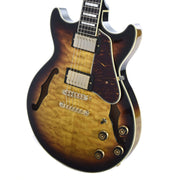 Ibanez AM93QM Artcore Expressionist Semi-Hollow Body Antique Yellow Sunburst w/Ibanez Hardshell Case - MUSICTONER