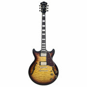 Ibanez AM93QM Artcore Expressionist Semi-Hollow Body Antique Yellow Sunburst w/Ibanez Hardshell Case - MUSICTONER