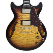 Ibanez AM93QM Artcore Expressionist Semi-Hollow Body Antique Yellow Sunburst w/Ibanez Hardshell Case - MUSICTONER