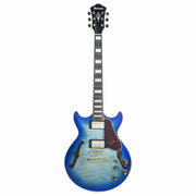 Ibanez AM93QM Artcore Expressionist Semi-Hollow Body Jet Blue Burst w/Ibanez Hardshell Case - MUSICTONER