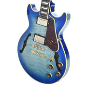 Ibanez AM93QM Artcore Expressionist Semi-Hollow Body Jet Blue Burst w/Ibanez Hardshell Case - MUSICTONER
