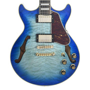 Ibanez AM93QM Artcore Expressionist Semi-Hollow Body Jet Blue Burst w/Ibanez Hardshell Case - MUSICTONER
