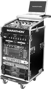 Marathon MA-11M16UWLT Amp Rack Combo with Laptop Stand and Wheels