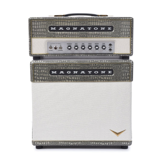Magnatone Super Fifteen 15w Head Croc Collection Gold and 1x12" Super Fifteen Extension Cabinet Bundle - MUSICTONER