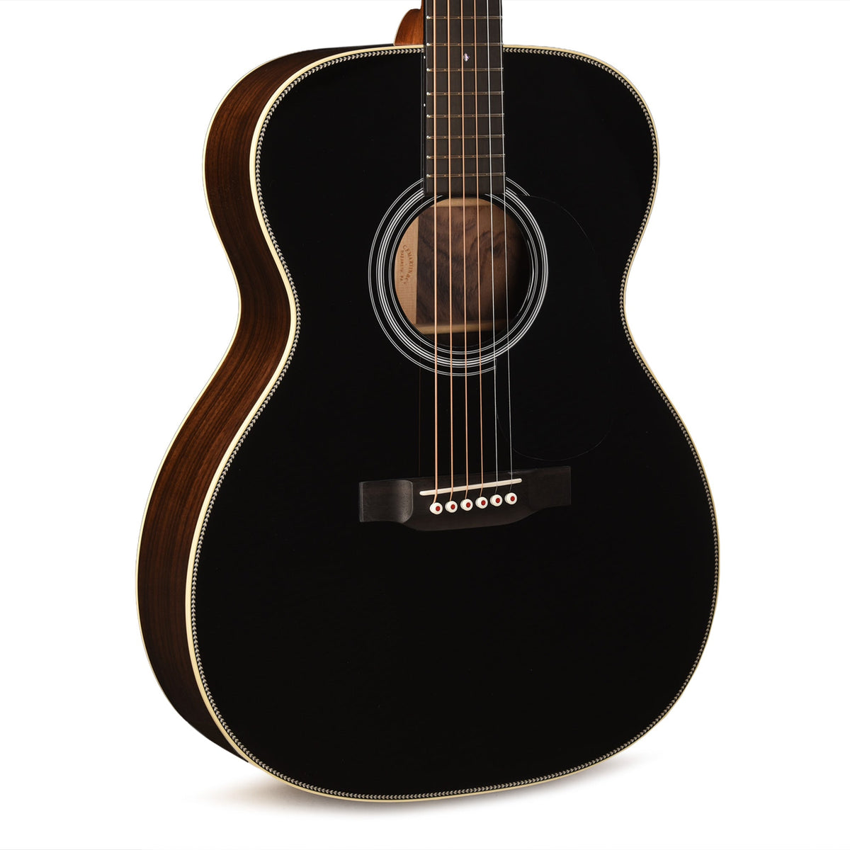 Martin Custom Shop OM-28 Style Auditorium Adirondack Spruce VTS/Wild Grain East Indian Rosewood Black Top - MUSICTONER