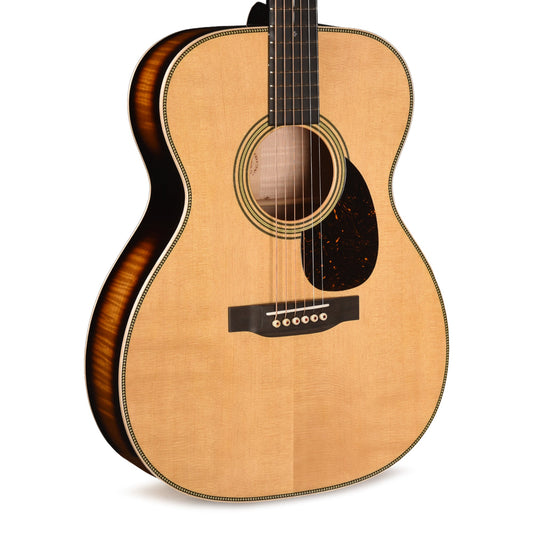 Martin Custom Shop OM-28 Style Auditorium Spruce/Pacific Big Leaf Flamed Maple Natural w/1935 Burst Back & Sides - MUSICTONER