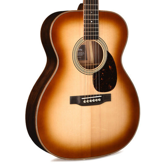 Martin OM-35 Inception European Spruce/Black Walnut/Flamed White Oak Dark Toasted Burst - MUSICTONER