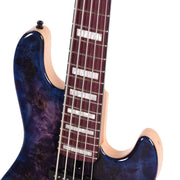 Mayones Jabba Custom 5 Eye Poplar 3A/Swamp Ash Trans Dirty Purple Blue Burst - MUSICTONER