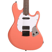 Sterling by Music Man Fluff Artist Series StingRay Guitar - Rula Thumb Red