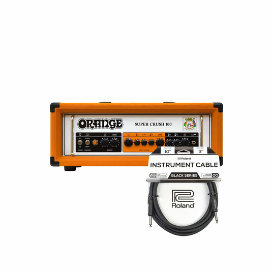 Orange Super Crush 100w Head and (1) Cable Bundle - MUSICTONER