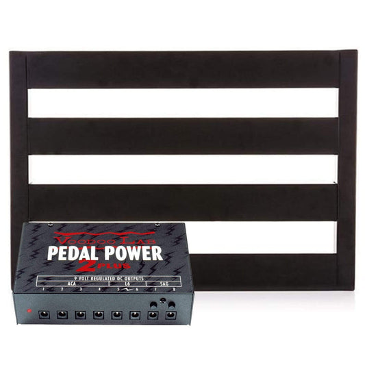 Pedaltrain Classic JR Pedalboard 18x12.5 w/Tour Case Bundle w/ Voodoo Lab Pedal Power 2 PLUS Power Supply - MUSICTONER
