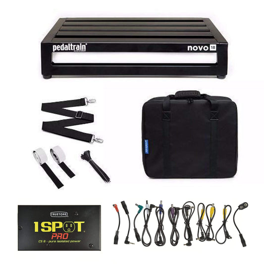 Pedaltrain NOVO 18 Pedalboard 5 Rails 18x14.5 w/Soft Case w/Truetone CS-6 Power Supply Bundle - MUSICTONER