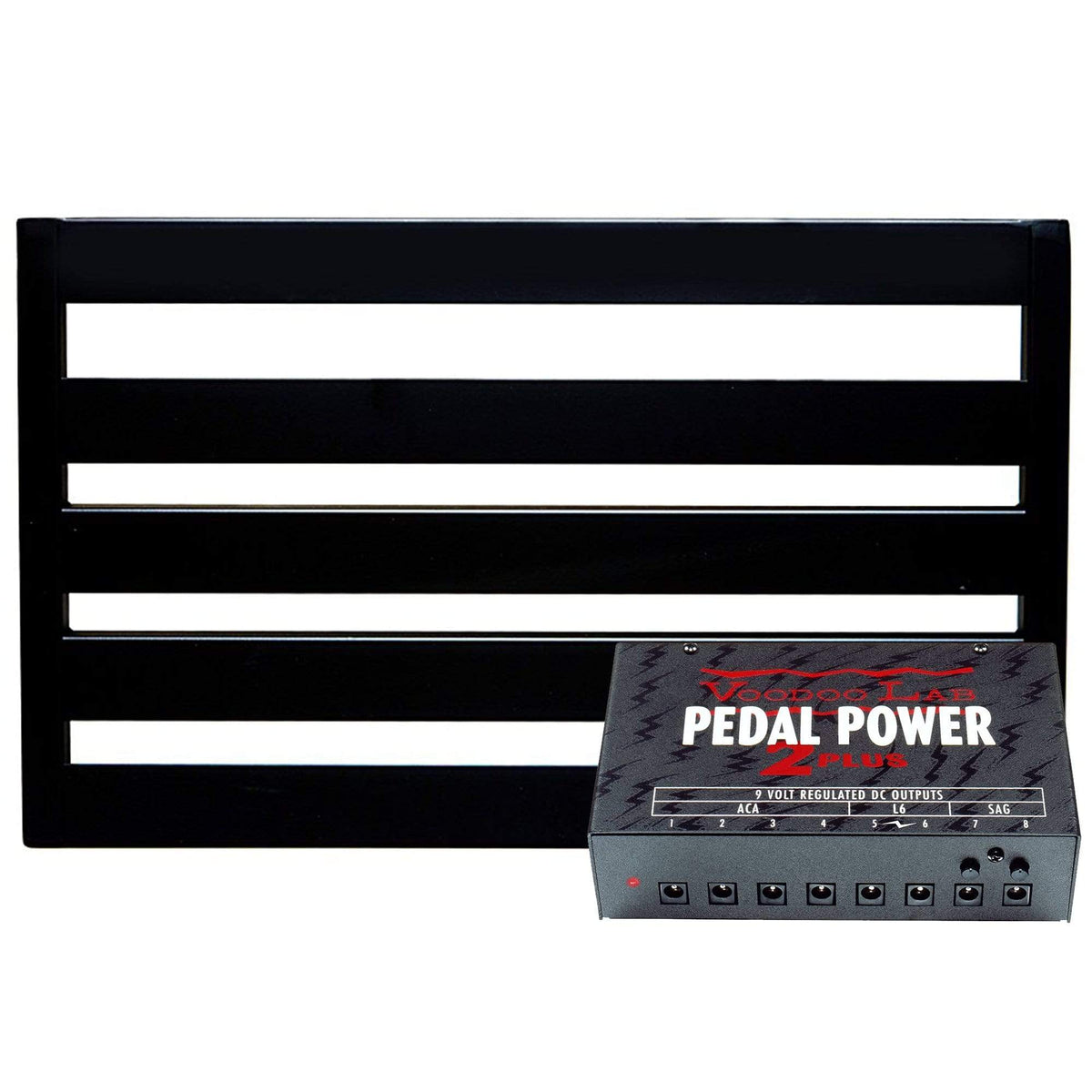 Pedaltrain NOVO 24 Pedalboard 5 Rails 24x14.5 w/Tour Case Bundle w/ Voodoo Lab Pedal Power 2 PLUS Isolated Power Supply…