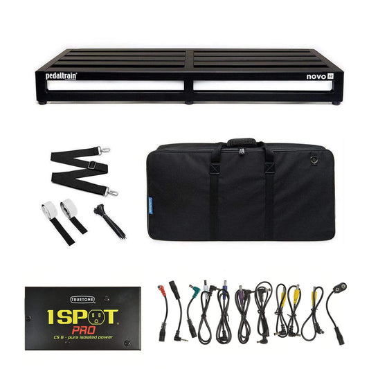 Pedaltrain NOVO 32 Pedalboard 5 Rails 32x14.5 w/Soft Case w/Truetone CS-6 Power Supply Bundle - MUSICTONER