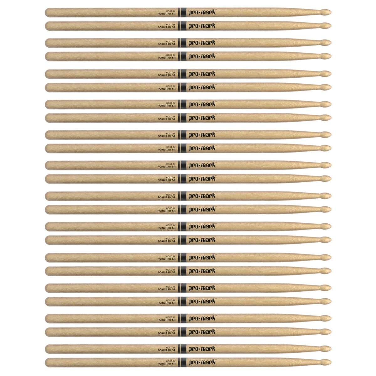 Promark American Hickory 5A Wood Tip Drum Sticks (12 Pair Bundle) - MUSICTONER