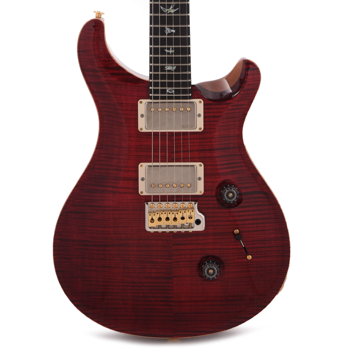 PRS Wood Library Custom 24 Fat Back 10-Top Flame Red Tiger w/Figured Stained Neck & African Blackwood Fingerboard…