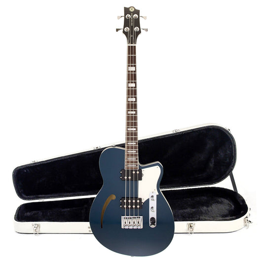 Reverend Dub King Bass Guitar High Tide Blue and Teardrop Two Tone Case Bundle - MUSICTONER