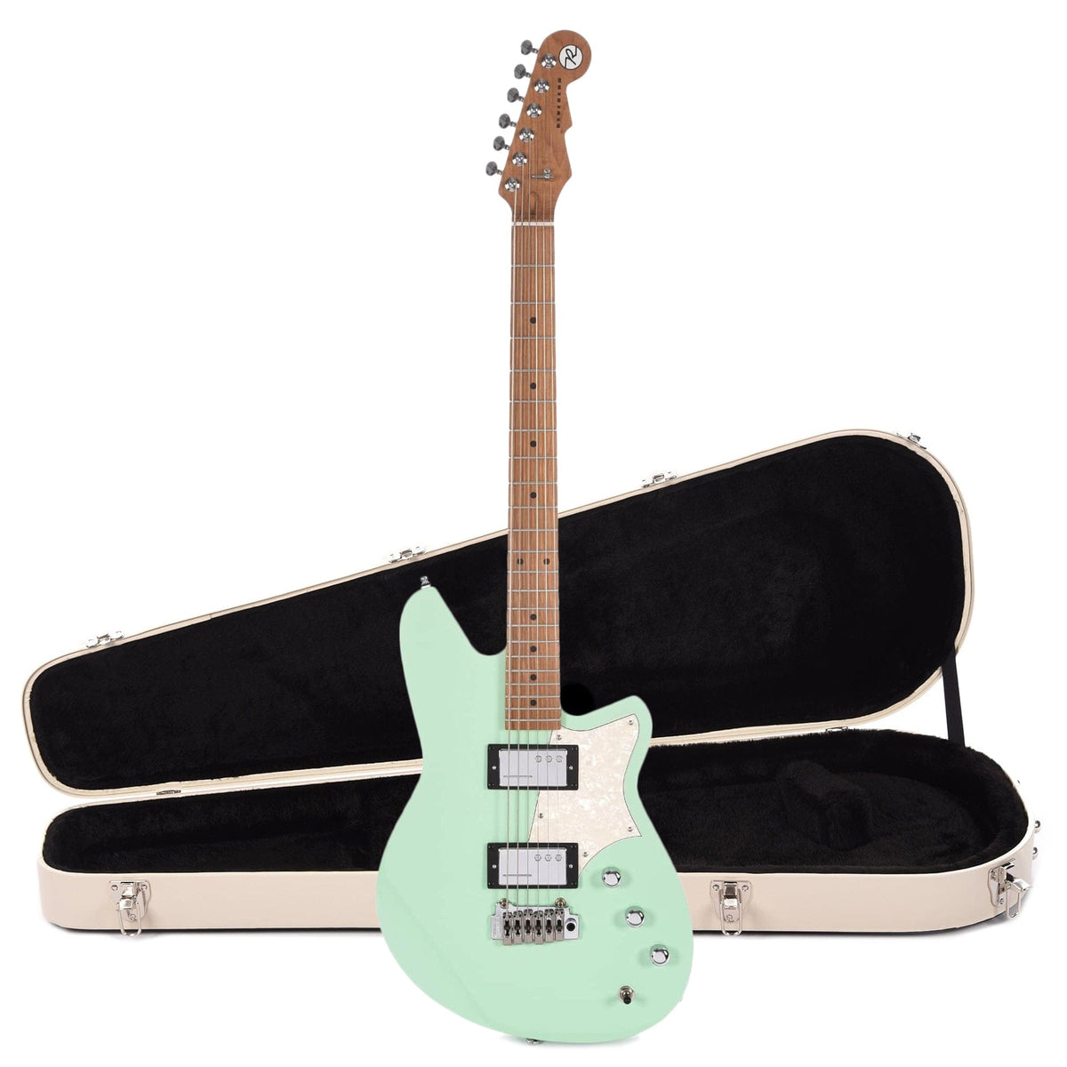 Reverend Descent W Baritone Oceanside Green Hardshell Case Bundle - MUSICTONER
